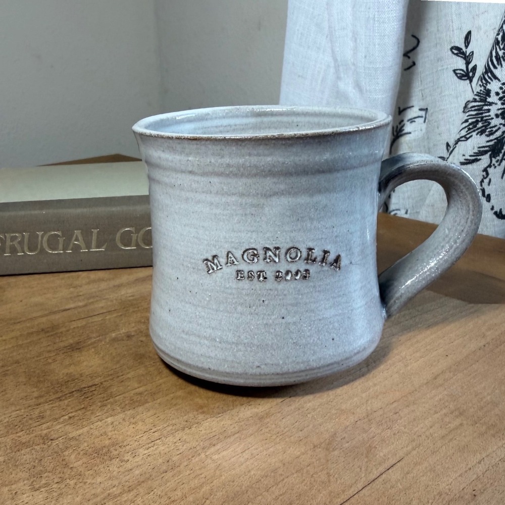 Magnolia Black Oak Art Gray Stoneware Mug Est 2003 Farmhouse Coffee Cup